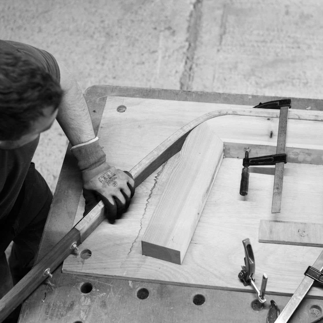 Steam bending slats for Huers Chair