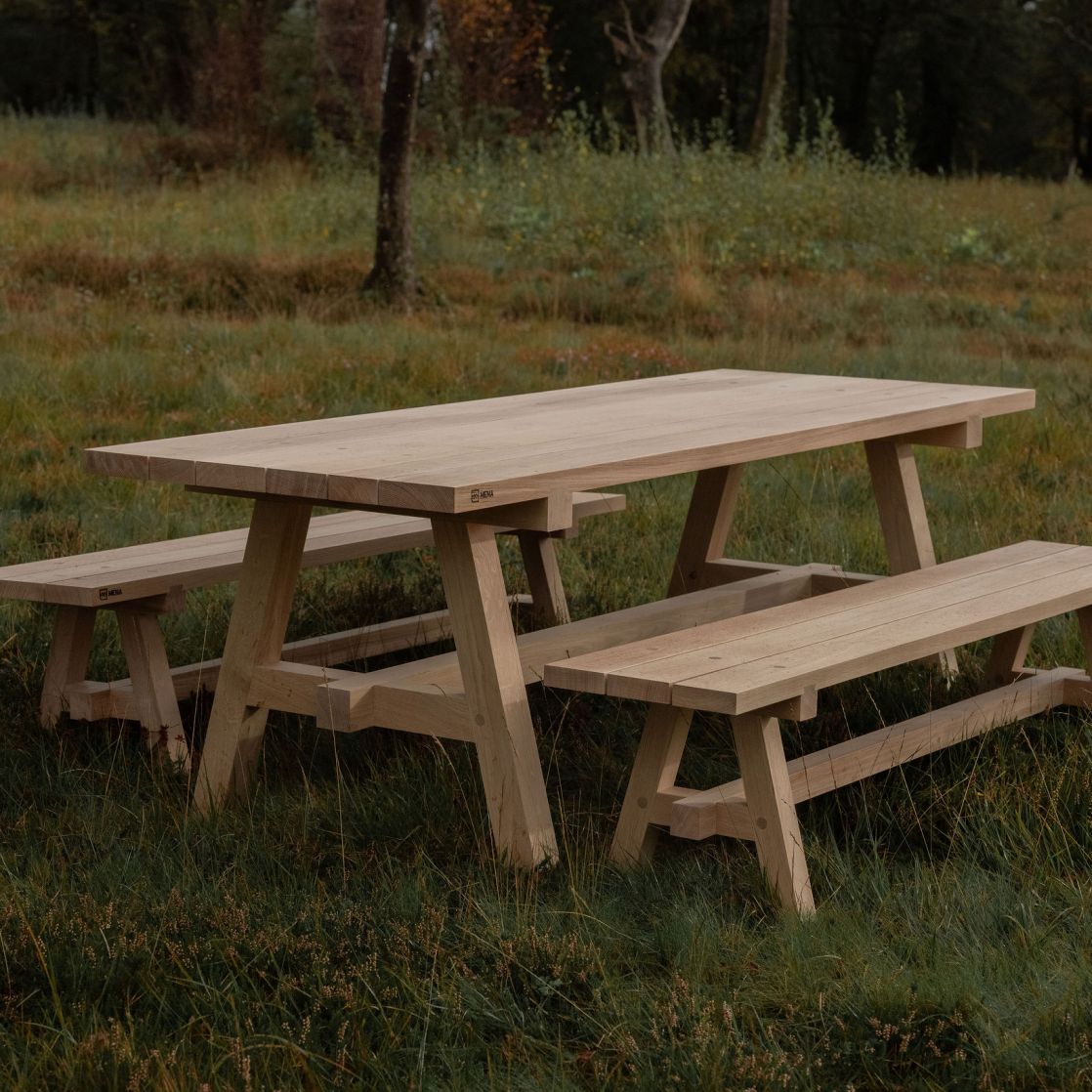 Outdoor oak dining set