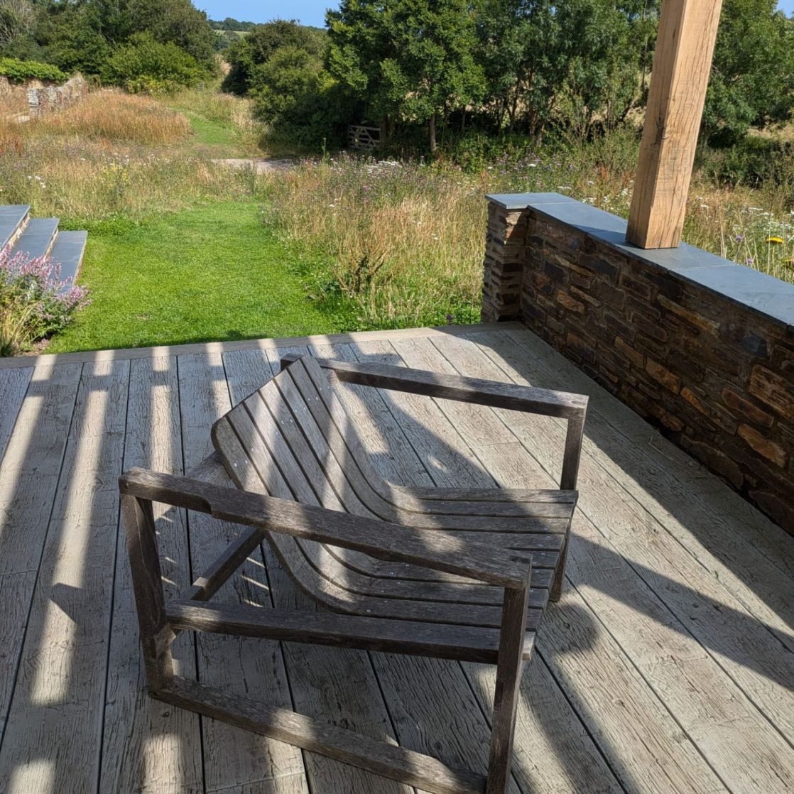 Steam bent weathered oak steam bent outdoor chair