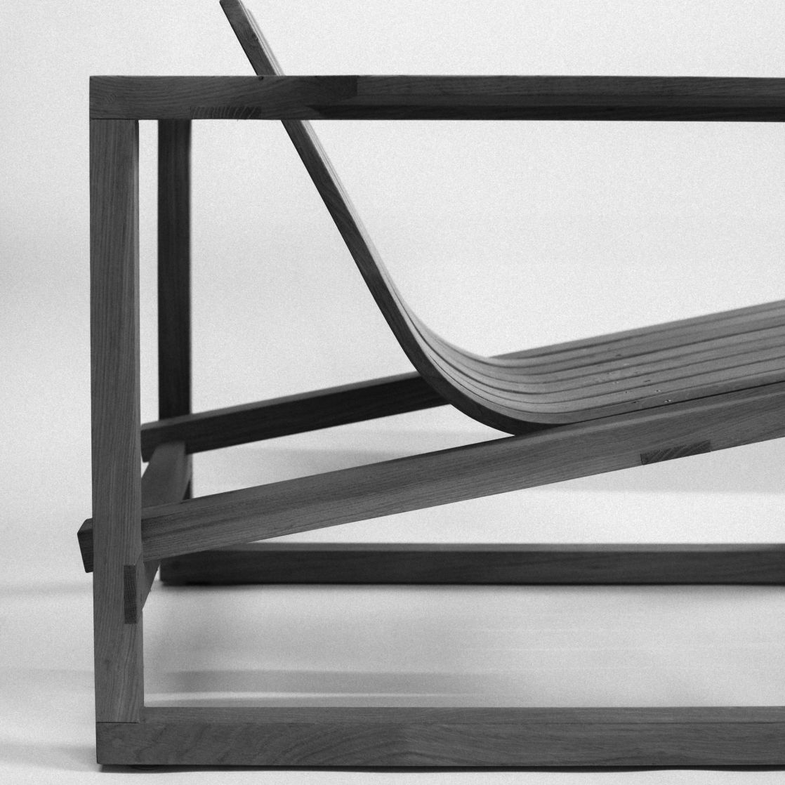 Steam bent outdoor oak chair