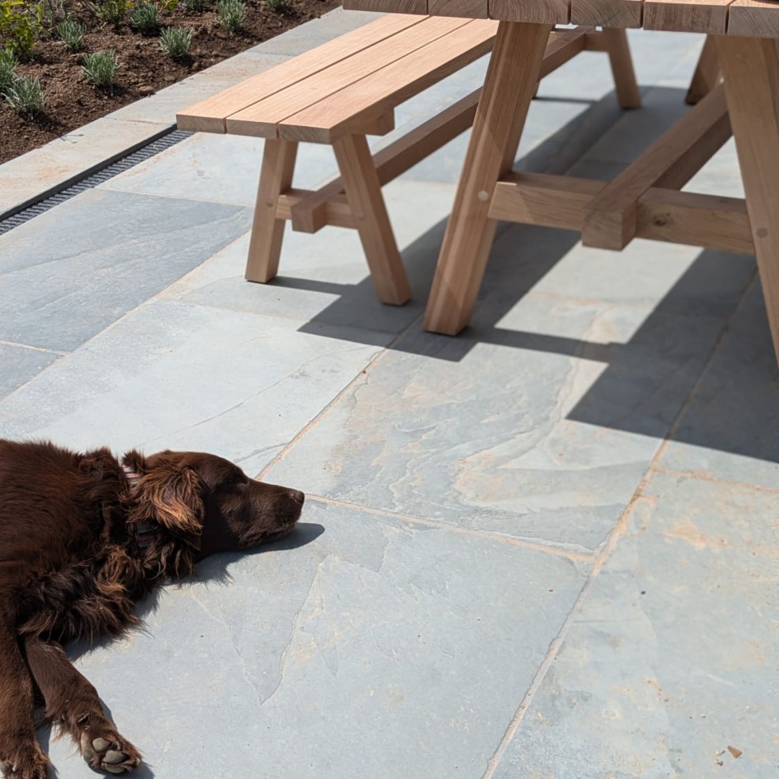 Prenn Table and Bench from side showing joinery detail