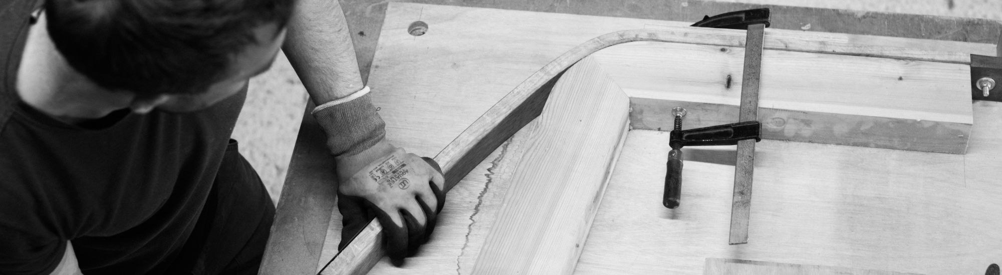 Steam bending oak slat